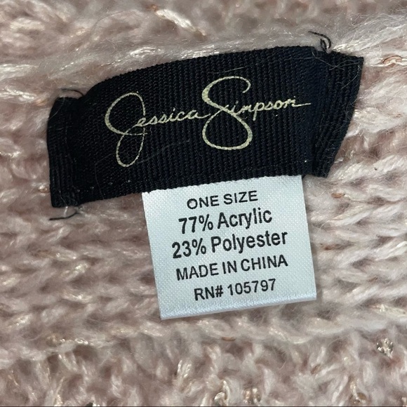 Jessica Simpson Scarf Cable Knit Sequin Sparkle Design - Picture 3 of 4
